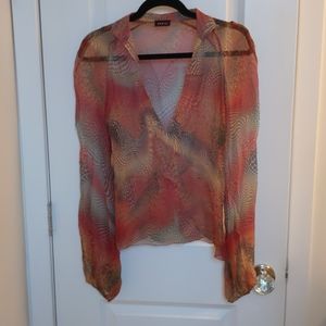 Sheer Akris 70s inspired beach cover up